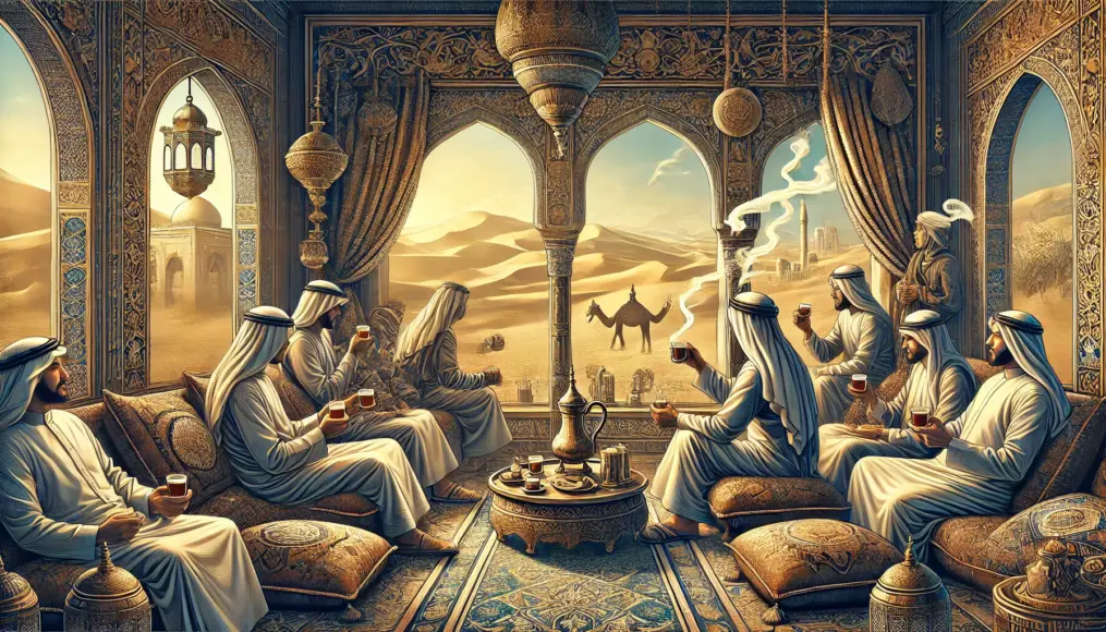 People enjoying coffee in the Arabian Peninsula