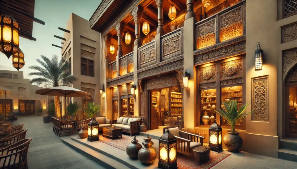 Exterior of an Arabian coffeehouse