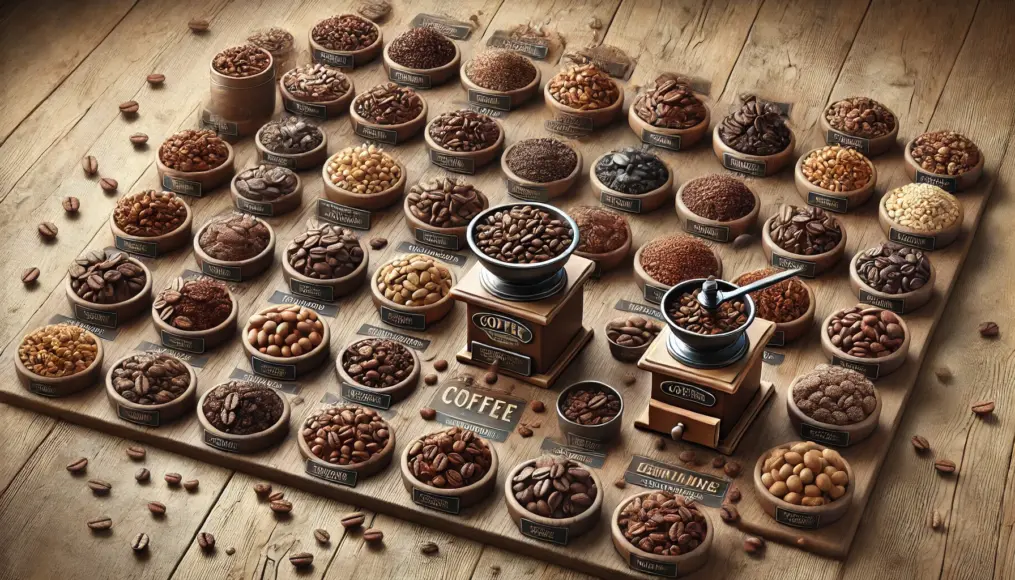 Various coffee beans selected for blending, showcasing their unique characteristics