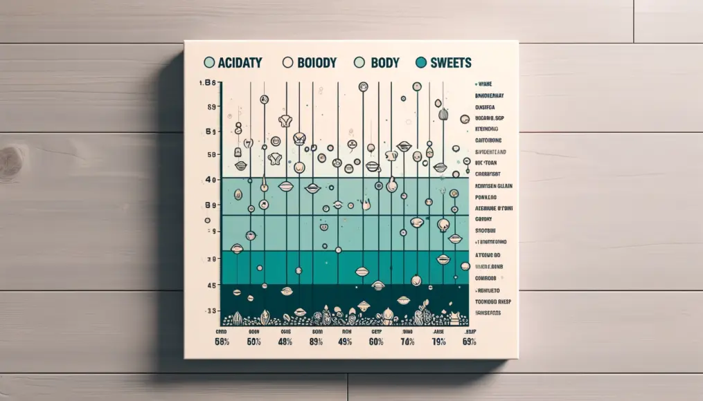 Graph showing the balance of blend coffee