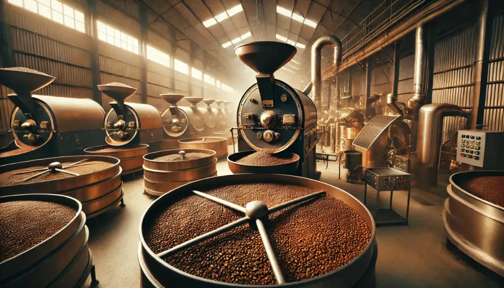 The roasting process of Brazilian coffee beans with different roast levels