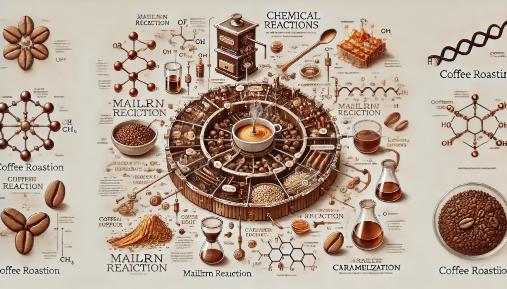 Diagram Explaining Chemical Reactions in Roasting