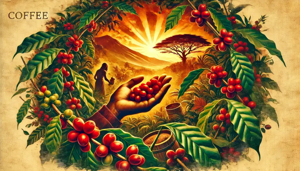 A photo symbolizing the story of coffee cherries and their discovery