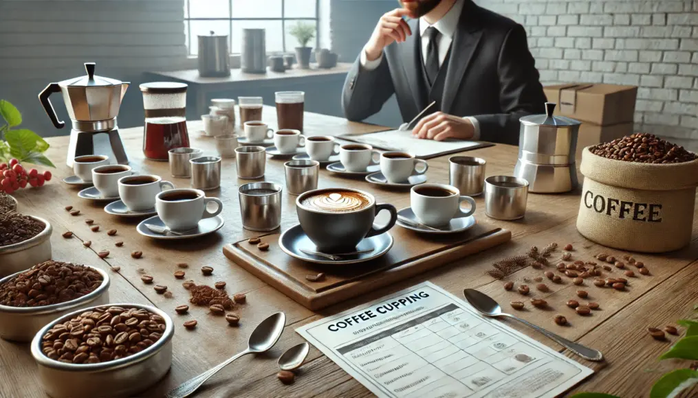 Coffee evaluated during the cupping process