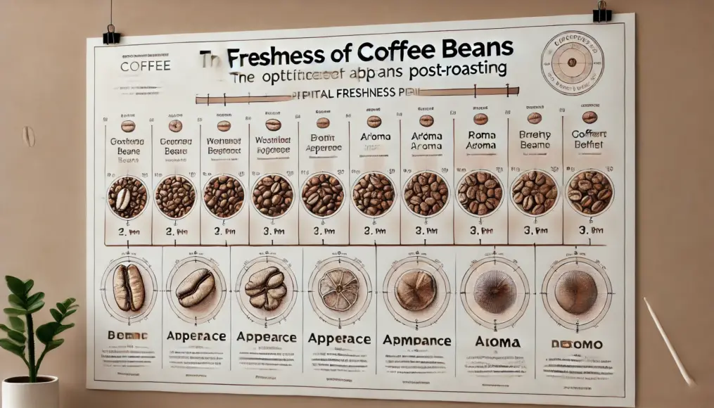 A chart showing freshness over time after roasting