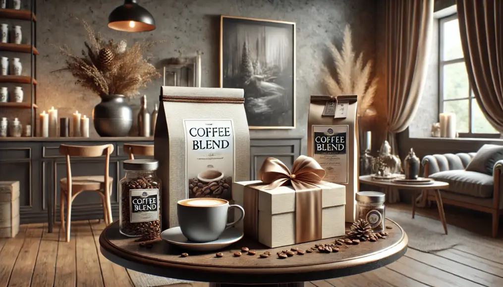 A stylishly packaged coffee blend gift set