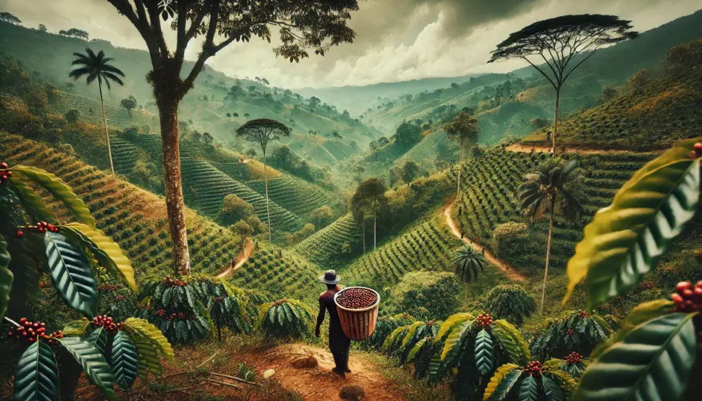 Coffee farms nestled in Colombia's mountainous regions