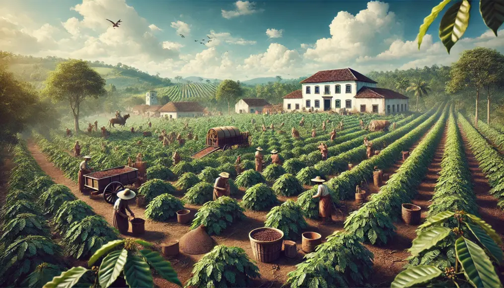 Vast coffee plantations during colonial times