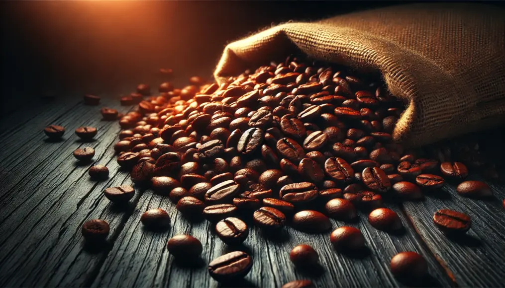 Dark roast coffee beans