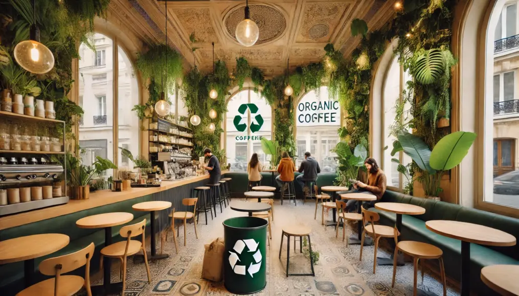 An eco-friendly café implementing sustainable practices