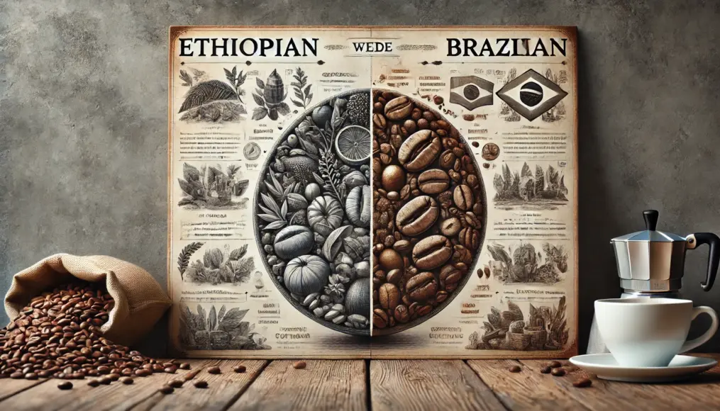 A comparison of Ethiopian and Brazilian coffee beans and their characteristics