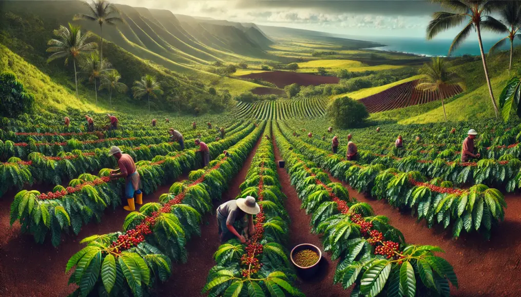 Hawaiian Kona coffee farm