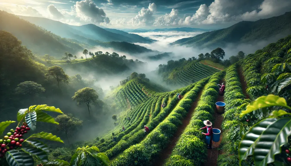 High-altitude coffee farm