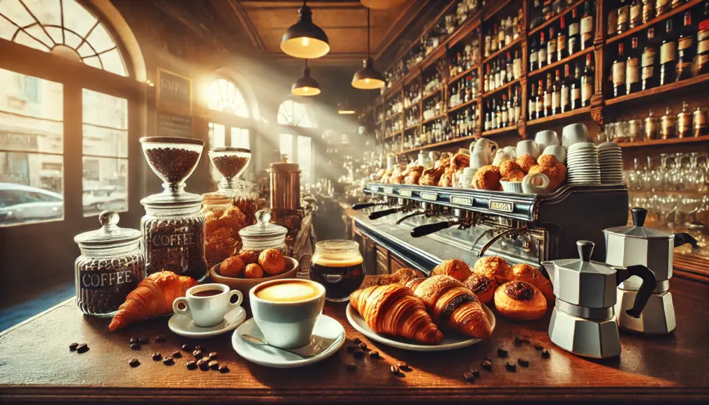 Coffee and pastries at an Italian bar