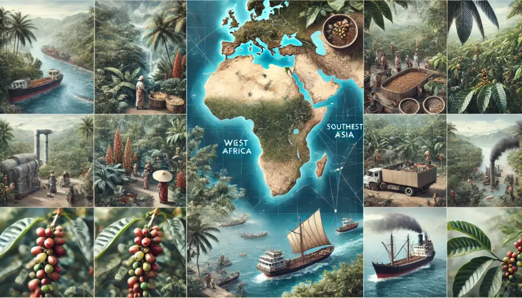 Diagram showing Liberica’s growing regions and limited market presence