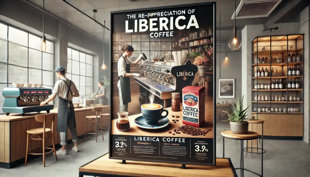 A modern specialty coffee shop showcasing Liberica coffee