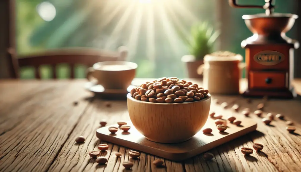 Light-roasted coffee beans highlighting fruity acidity