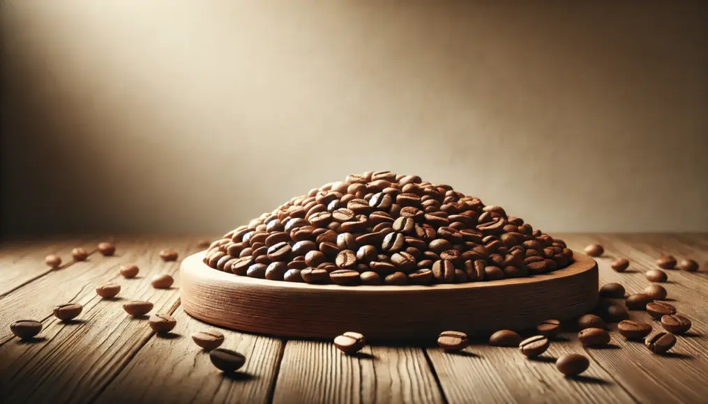 Photo of beautifully arranged light-roast coffee beans