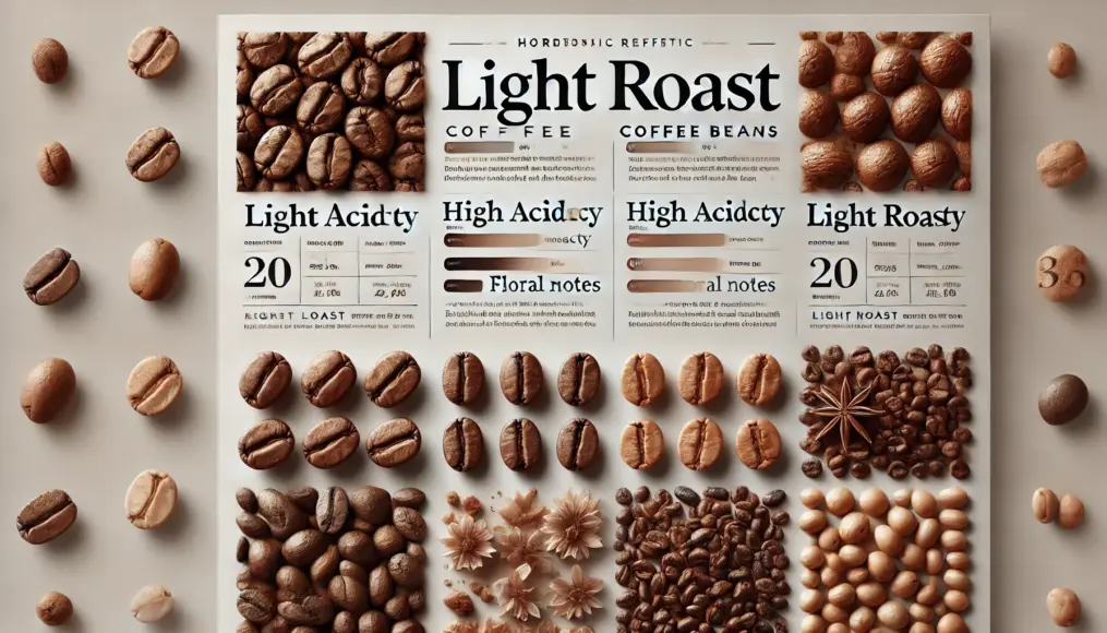 Image of Light Roast Beans Showing Color and Texture