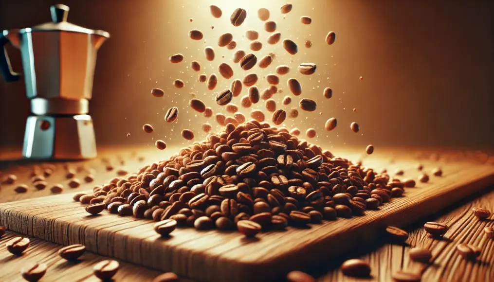 Close-up of light roast coffee beans