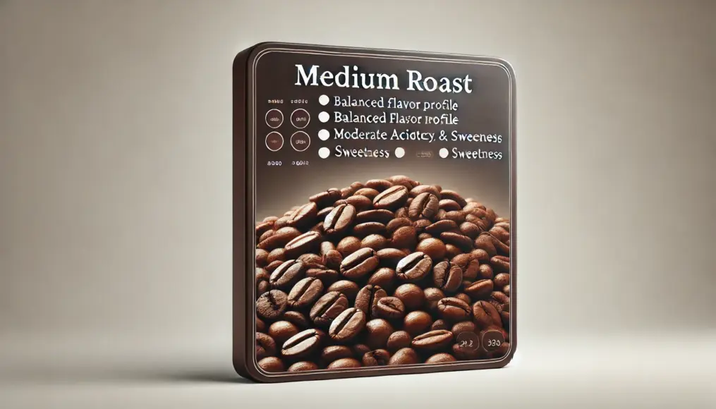 Image of Medium Roast Beans Showing Color and Texture