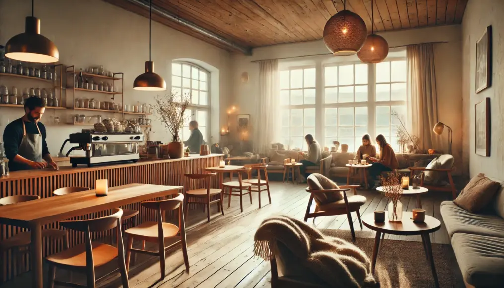 Warm moments in a Nordic cafe