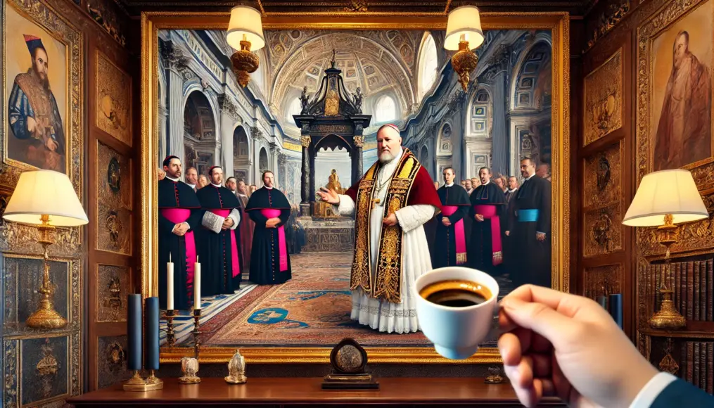 A historical moment of Pope Clement VIII endorsing coffee