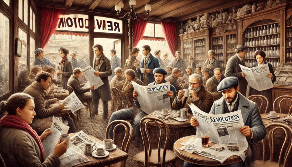 A café scene after the revolution