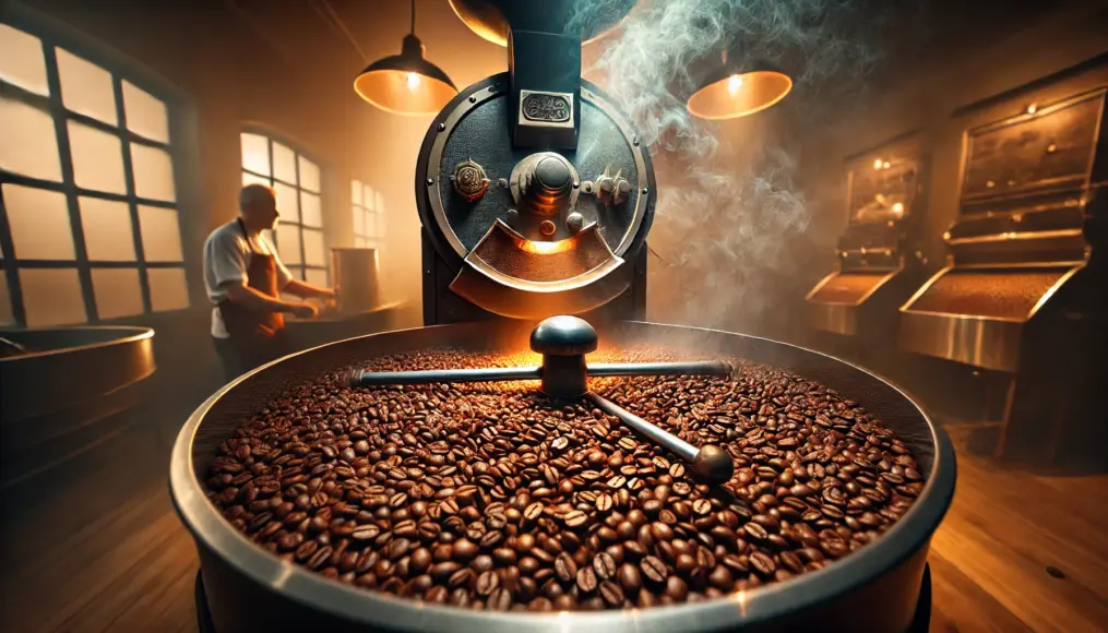 Coffee beans being roasted