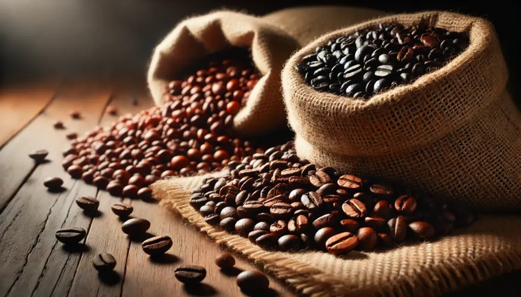 Robusta and Arabica coffee beans