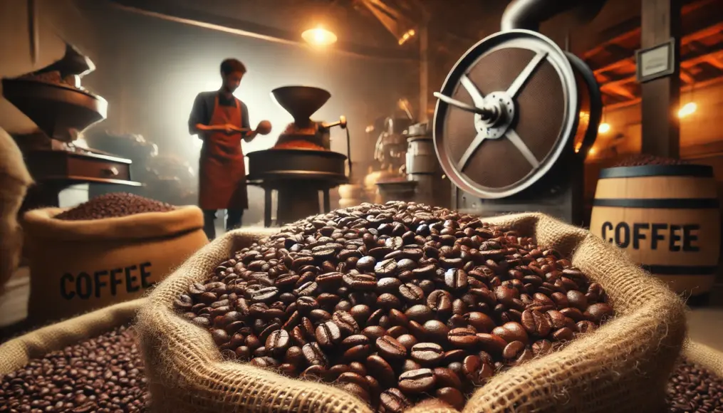 A large pile of Robusta coffee beans