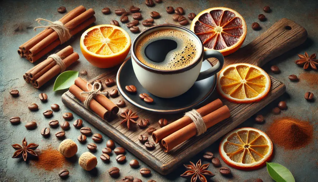 Coffee accented with cinnamon or citrus flavors