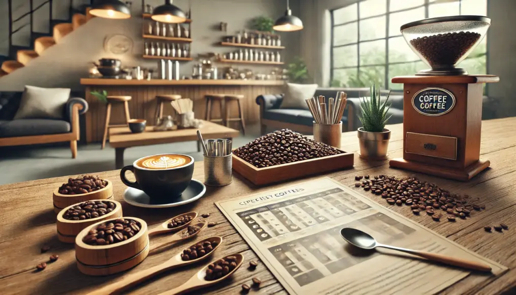 Specialty coffee beans and cupping scene