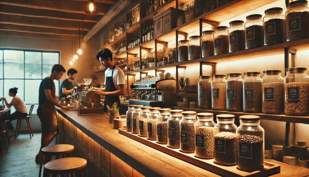 Interior view of a specialty coffee shop