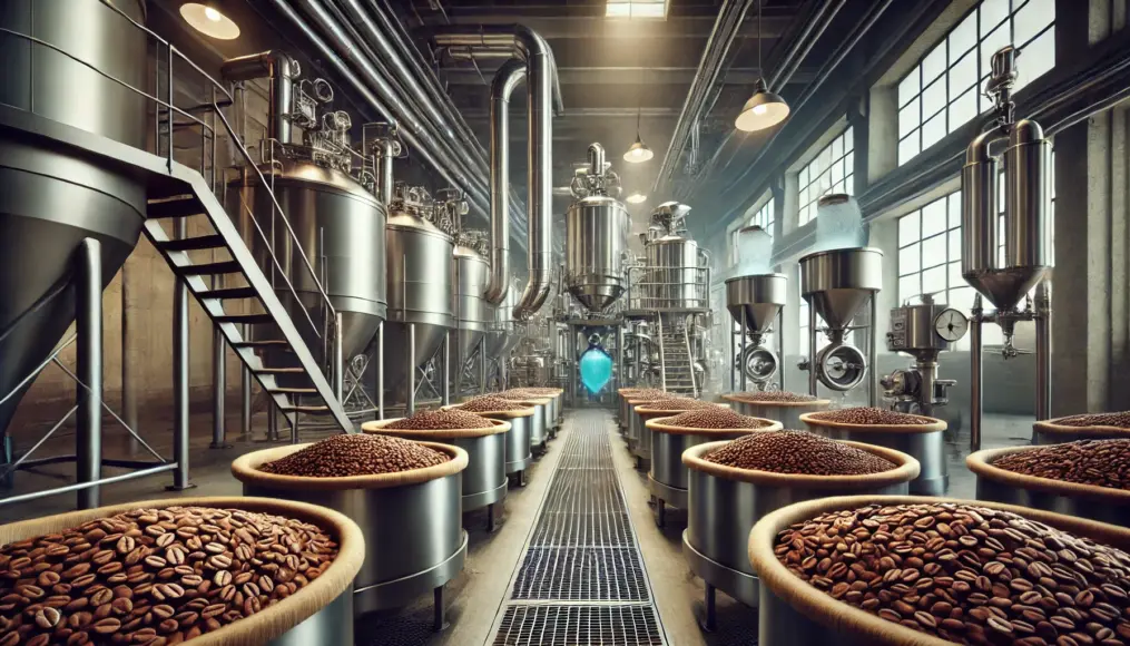 Photo showing the entire Swiss Water Process for decaffeination