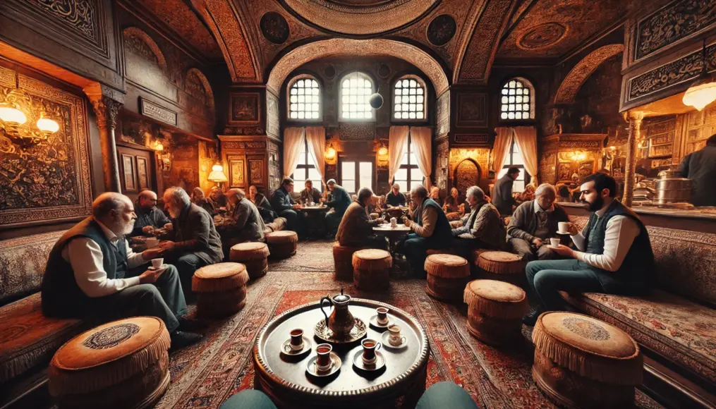 People Enjoying Turkish Coffee