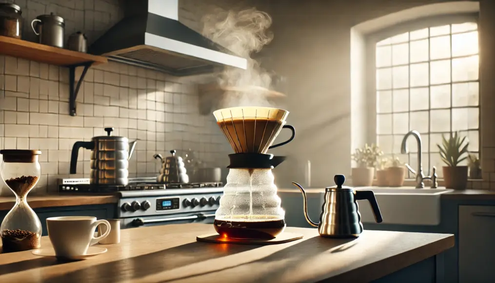 V60 brewing coffee