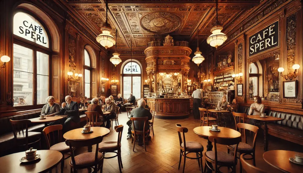 The historic interior of Café Sperl in Vienna