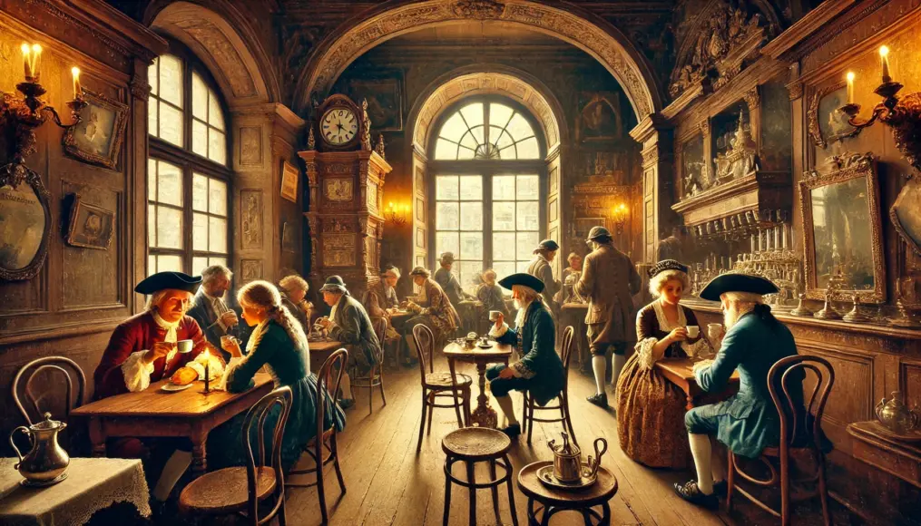 People enjoying coffee in one of Vienna’s earliest cafés