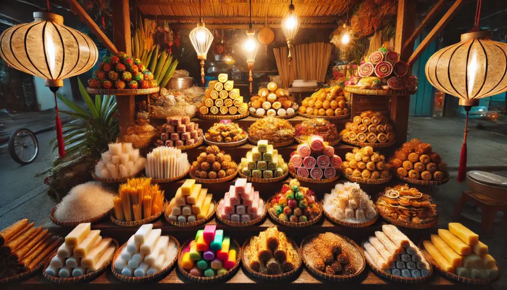 Vietnamese desserts sold at a local market