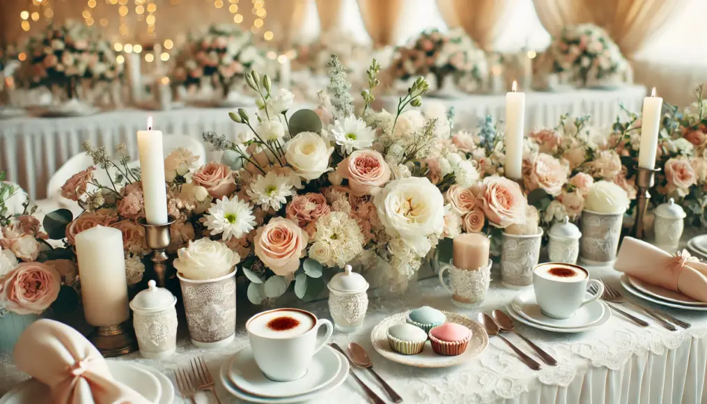 Flavored coffee served at a wedding